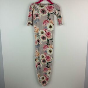 Posh Peanut Floral Baby Knot Gown Sleep Sack Viscose Bamboo Infant 0-3 Months